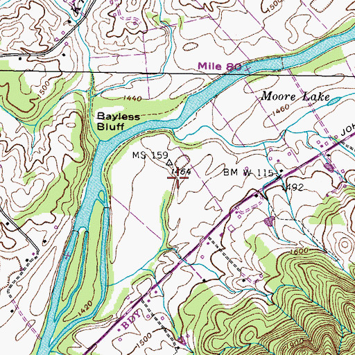 Topographic Map of Clark Cemetery, TN