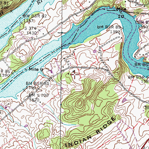 Topographic Map of Duncan Cemetery, TN