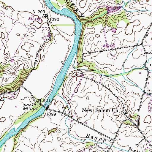 Topographic Map of Gann Cemetery, TN