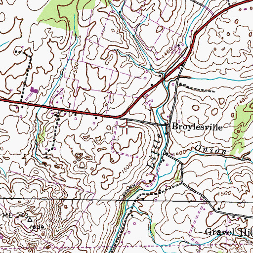 Topographic Map of Green Cemetery, TN