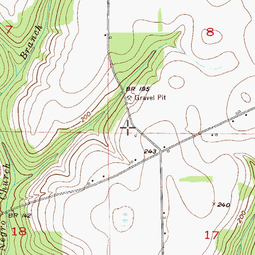 Topographic Map of Gosnen Church (historical), AL