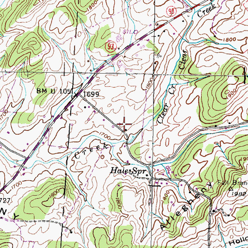 Topographic Map of Hale Cemetery, TN