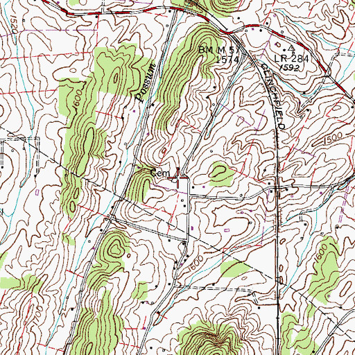 Topographic Map of Hale Cemetery, TN
