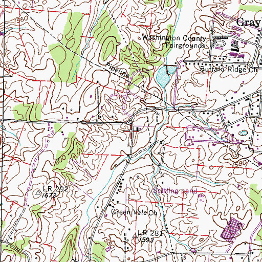 Topographic Map of Hale Cemetery, TN