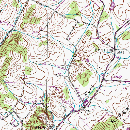 Topographic Map of Hartman Cemetery, TN