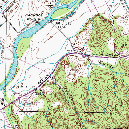 Topographic Map of Henley Cemetery, TN