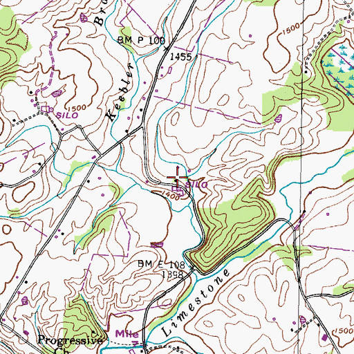 Topographic Map of Keebler Cemetery, TN