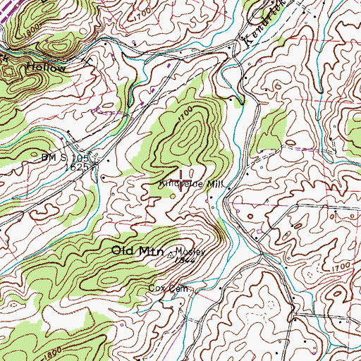 Topographic Map of Kincheloe-Cox Cemetery, TN