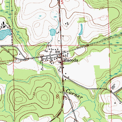 Topographic Map of Hacoda Union Church, AL