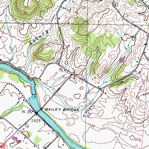 Topographic Map of Mauk Cemetery, TN