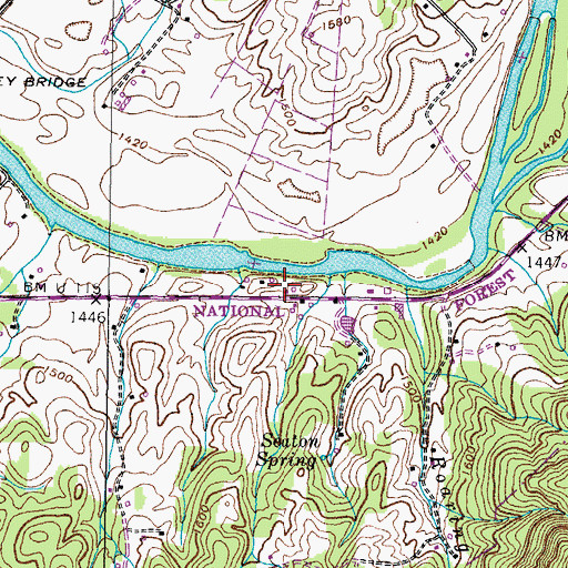 Topographic Map of Moore Cemetery, TN