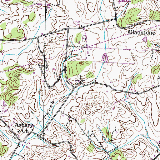 Topographic Map of Morning Star Cemetery, TN