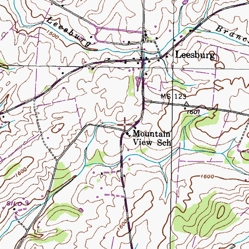 Topographic Map of Mount Zion Cemetery, TN