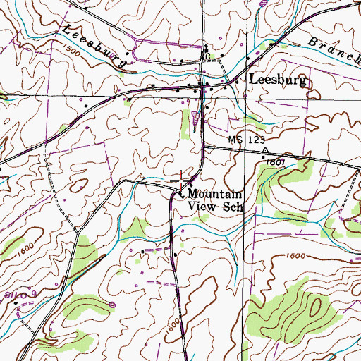 Topographic Map of Mount Zion Methodist Church (historical), TN