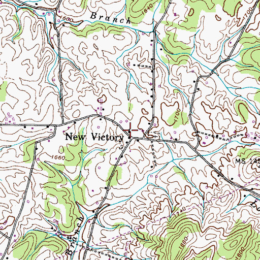 Topographic Map of New Victory United Methodist Church, TN