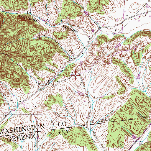 Topographic Map of Oak Glenn Union Cemetery, TN