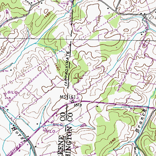 Topographic Map of Painter Cemetery, TN