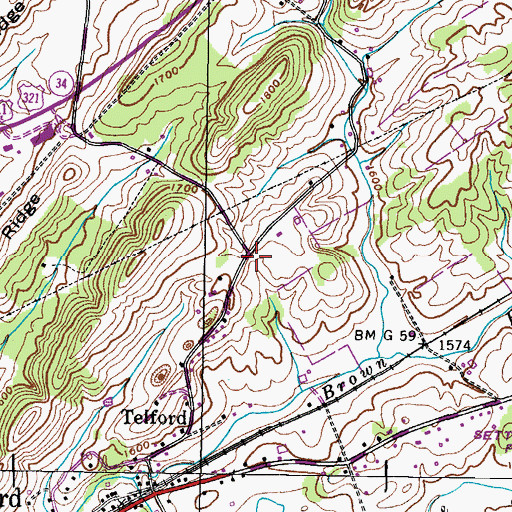 Topographic Map of Patton Cemetery, TN