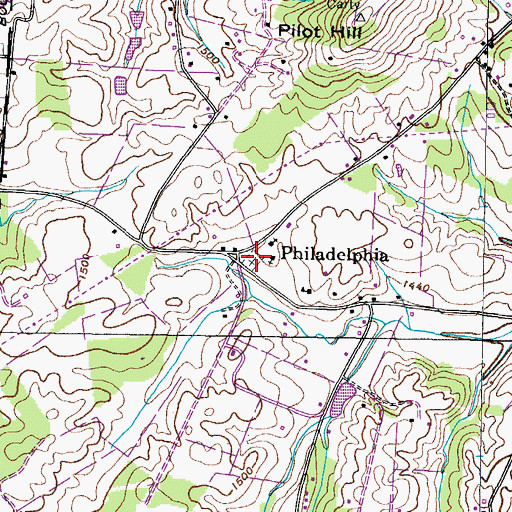 Topographic Map of Philadelphia Cemetery, TN