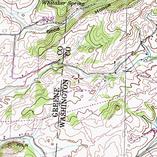 Topographic Map of Phillips Cemetery, TN