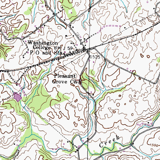 Topographic Map of Pleasant Grove Cemetery, TN