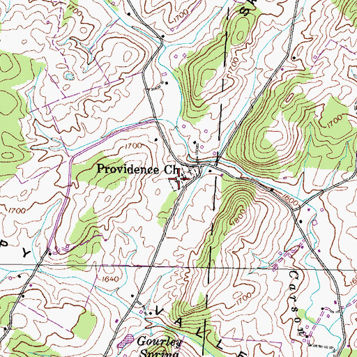 Topographic Map of Providence Cemetery, TN