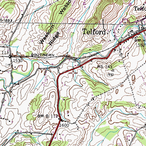 Topographic Map of Sevier Cemetery, TN