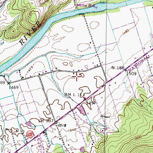 Topographic Map of Sevier Cemetery, TN