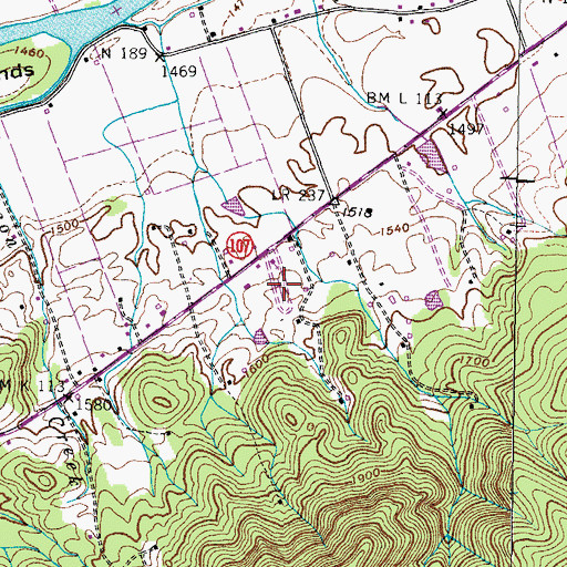 Topographic Map of Seviers Cemetery, TN