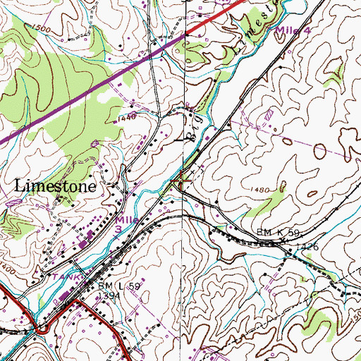 Topographic Map of Urbana Cemetery, TN