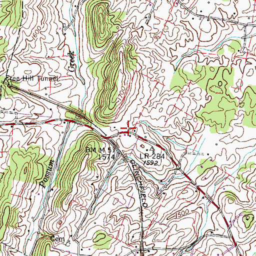 Topographic Map of Weyland Missionary Baptist Church, TN
