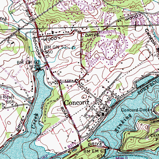 Topographic Map of Aichton Memorial Baptist Church, TN