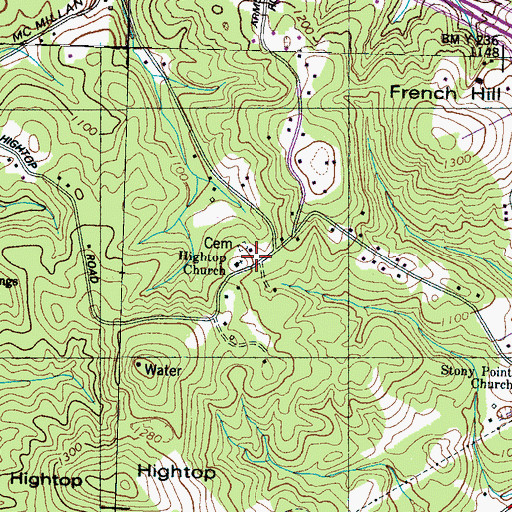 Topographic Map of Armstrong School (historical), TN