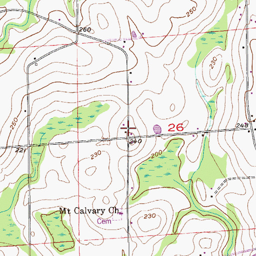 Topographic Map of Hinsons Store (historical), AL