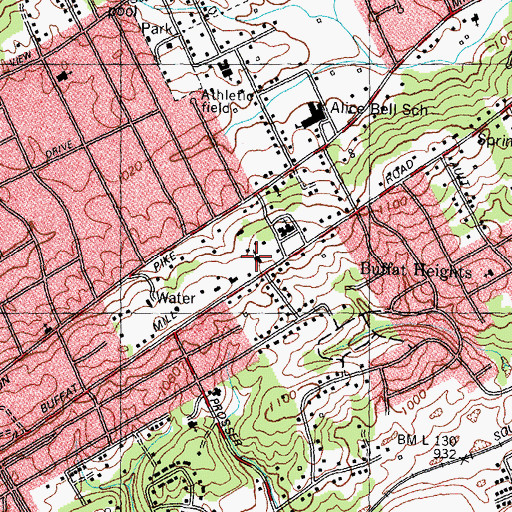 Topographic Map of Bible Presbyterian Church, TN