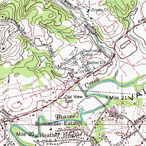 Topographic Map of Carpenter School (historical), TN