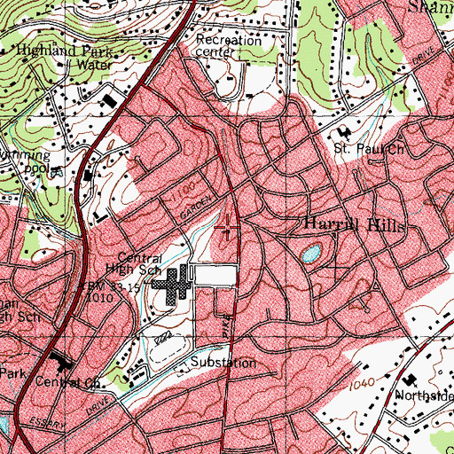 Topographic Map of Church of the Good Shepherd, TN