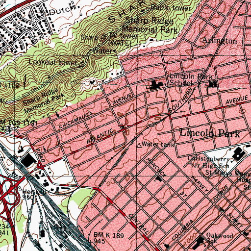 Topographic Map of Community Chapel, TN