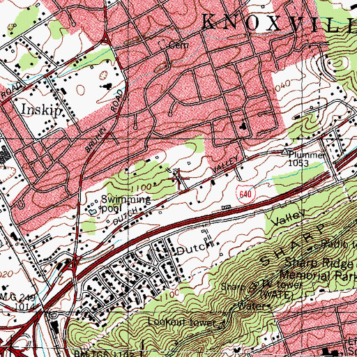 Topographic Map of Dutch Valley Baptist Church, TN