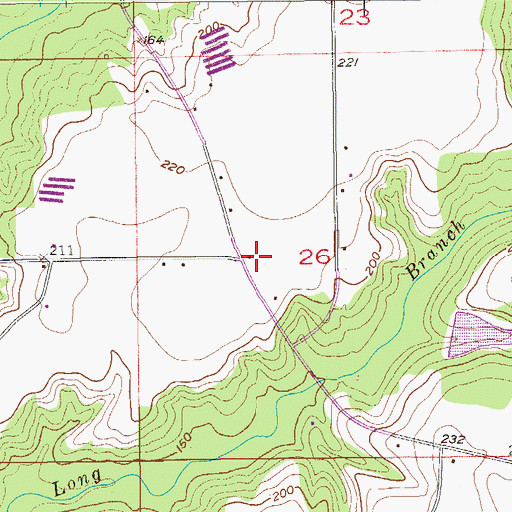 Topographic Map of Long Branch Church, AL