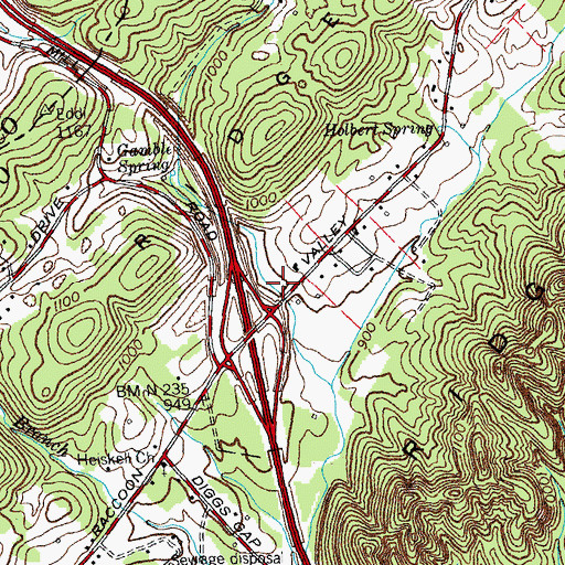 Topographic Map of Eleanor Mill (historical), TN