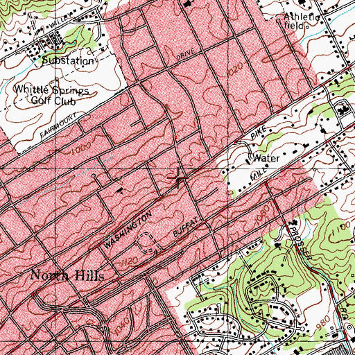 Topographic Map of Eureka Church, TN