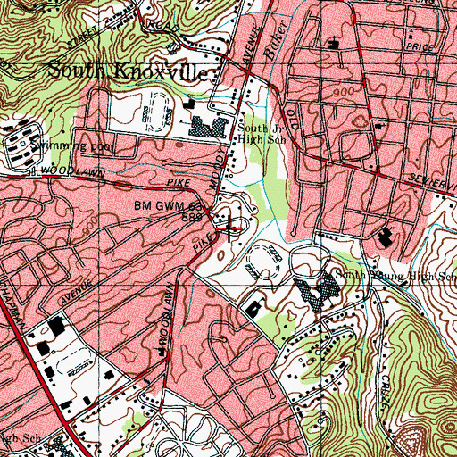 Topographic Map of Evangel Temple Church of God, TN