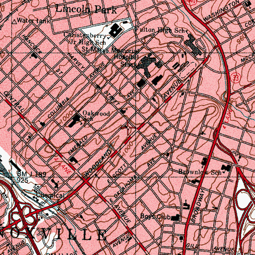 Topographic Map of Faith Southern Methodist Church, TN