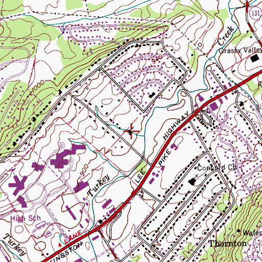 Topographic Map of Farragut Christian Church, TN