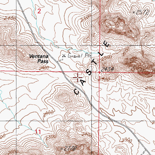 Topographic Map of Ventana Pass, AZ