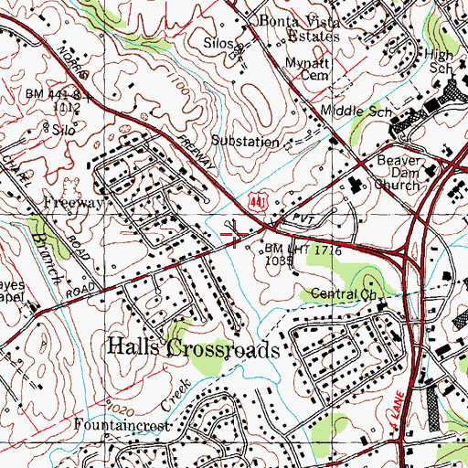 Topographic Map of Rural / Metro Fire Department Knoxville 30, TN