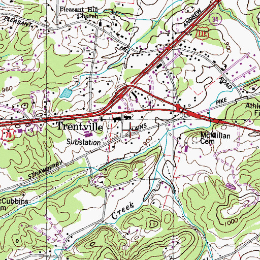 Topographic Map of Rural / Metro Fire Department Knoxville 26, TN