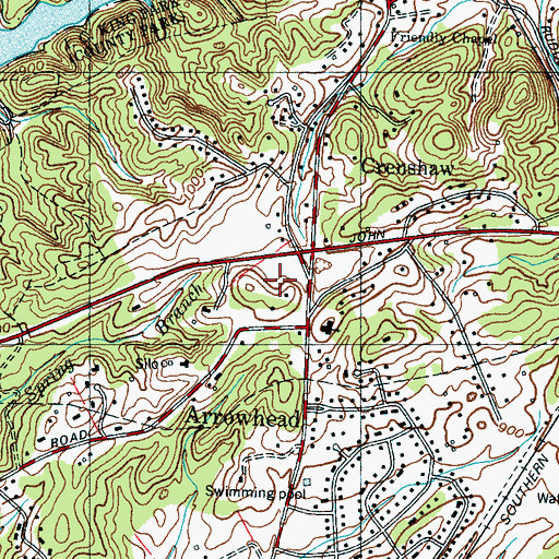 Topographic Map of Rural / Metro Fire Department Knoxville 28, TN