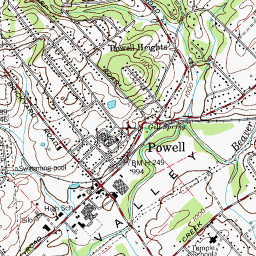 Topographic Map of First Baptist Church of Powell, TN